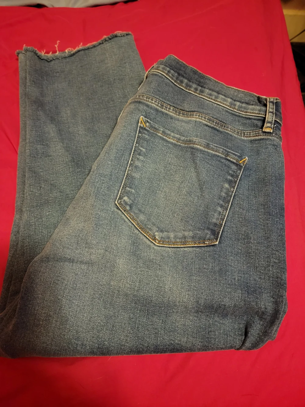 a.n.a Women's Blue Straight-Leg Denim Jeans